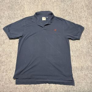 Perlis Mens The Cajun Polo Shirt Size L Navy Blue Crawfish Embroidered